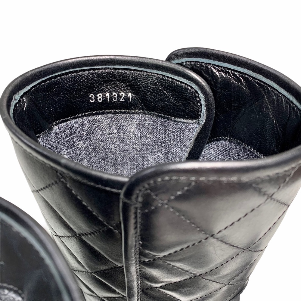 Aquatalia Quilted Leather Motorcycle Boots - Picture 9 of 16